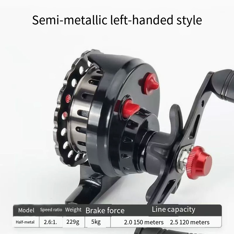 بكرة صيد معدنية بنسبة تروس 2.6 - مراجعة Ice Fishing Reel وسعره